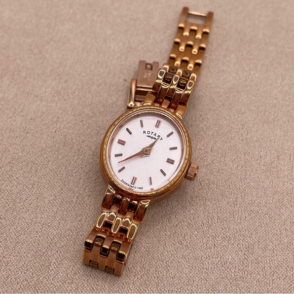 Rotary Rose Gold Watch with White Dial - Picture 1 of 8